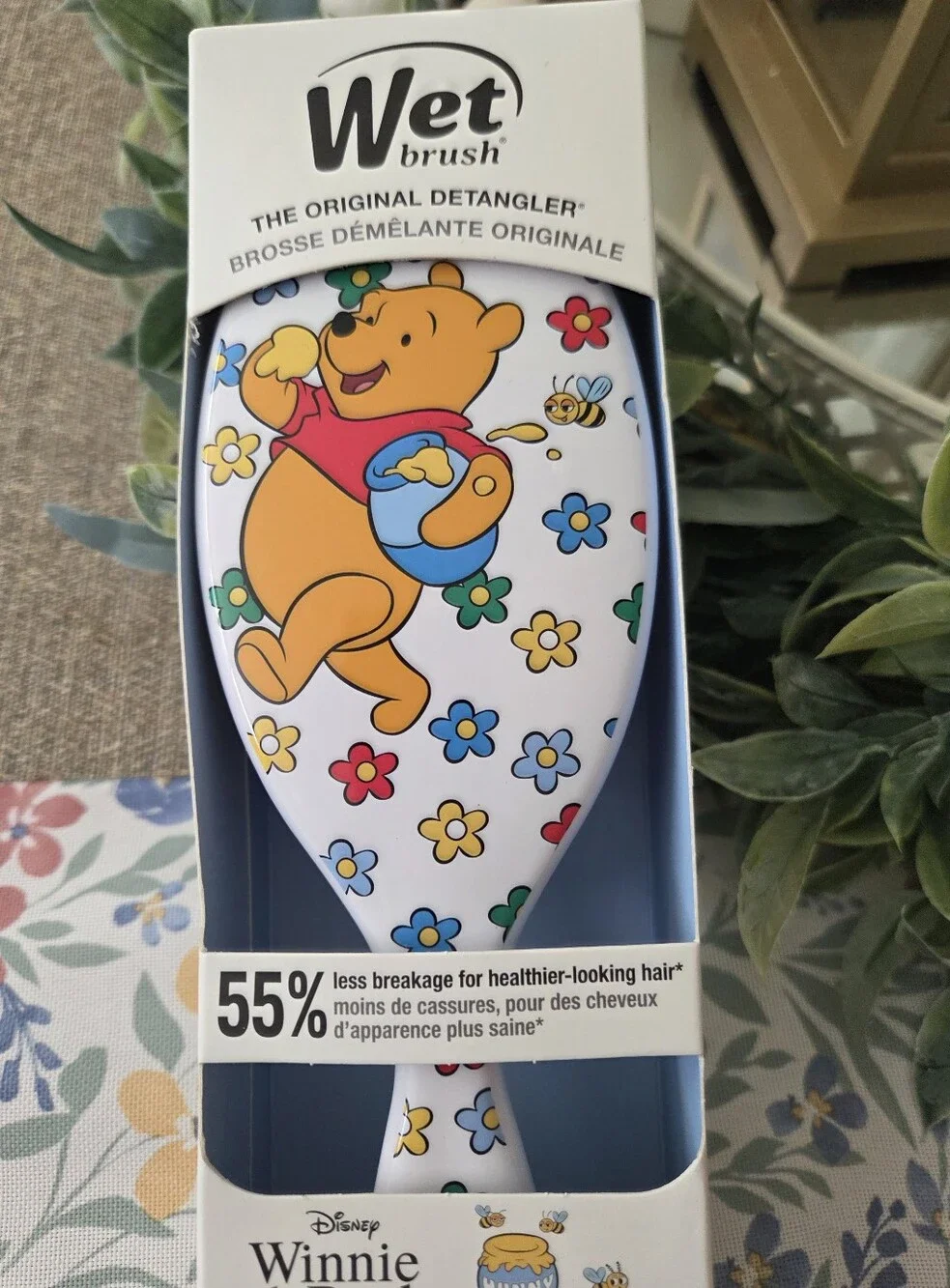 Disney Winnie the Pooh Original Detangler - White with Multicolor Flowers